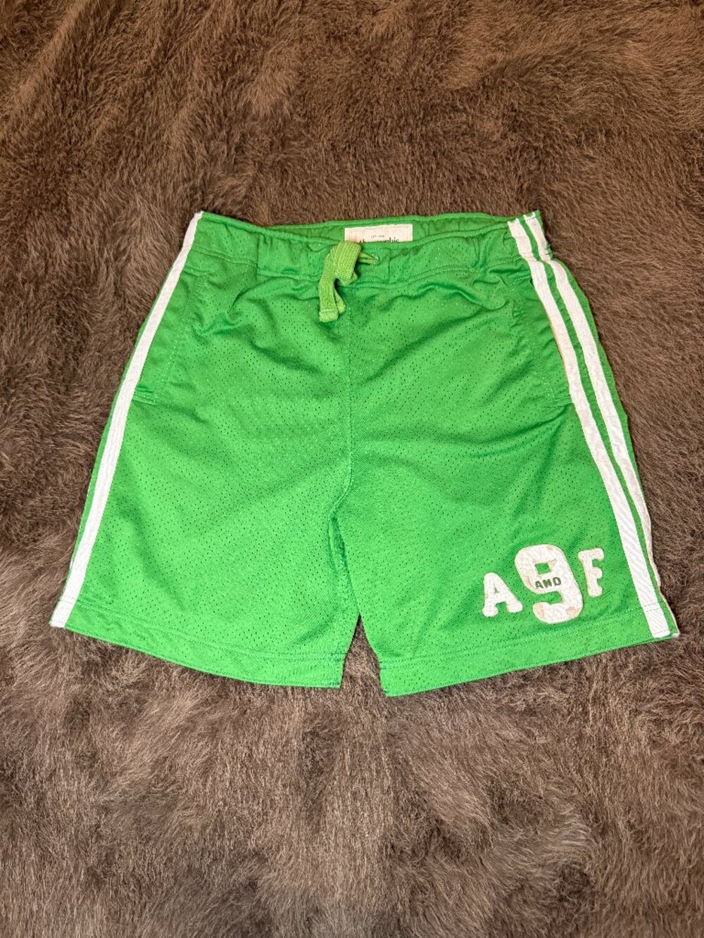 Vintage Abercrombie and Fitch Men's Athletic Mesh Shorts Green Size Medium